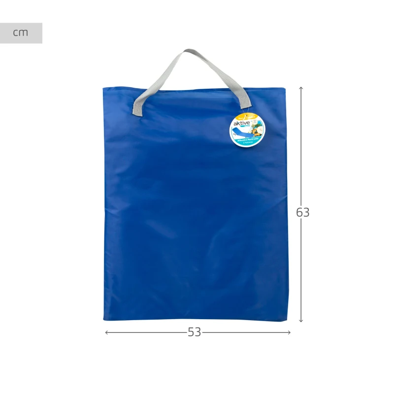 Esterilla Plegable de Playa Respaldo Reclinable 3 Posiciones Cojín Bolsillo, 48x131x55 Cm, Azul