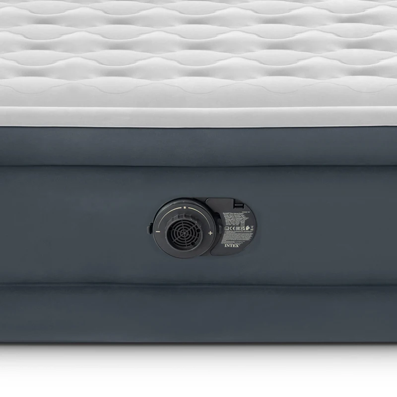 Colchón Hinchable Doble Intex Ultra Plush Cabecero Integrado, 152x236x46 Cm, Gris