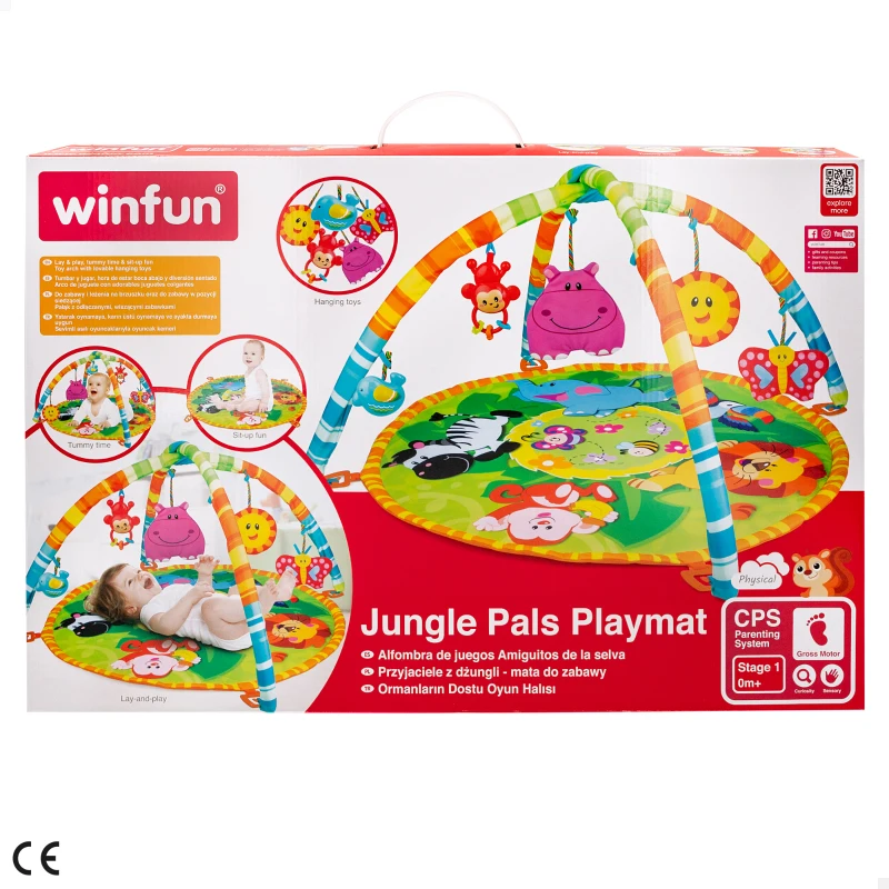 Gimnasio para Bebés Jungla Acolchado 3 en 1, 77x77x46 Cm, Multicolor