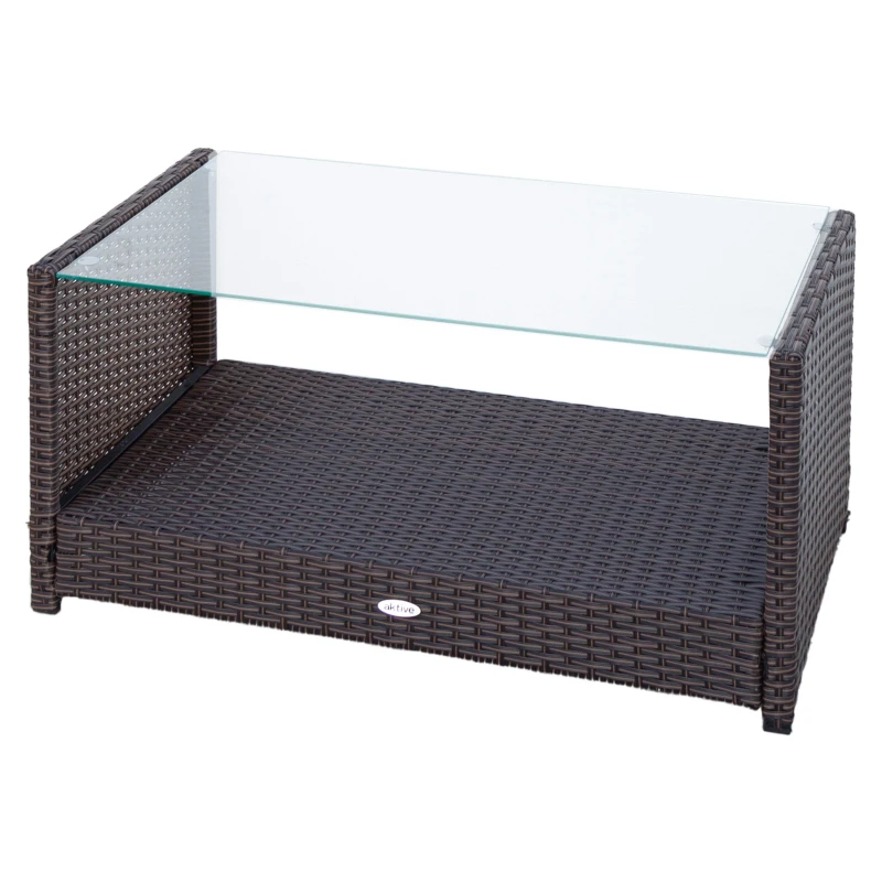 Conjunto Muebles para Jardín Ratán Sintético 3 Piezas Sillón 59x59x76 Cm, Marrón Oscuro