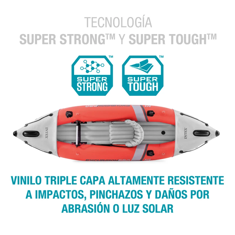 Kayak Hinchable Intex K1 Excursion Pro, 305x91x46 Cm, Naranja