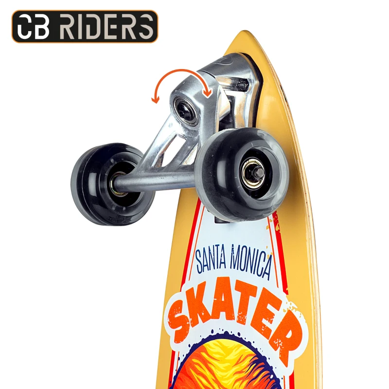 Monopatín Infantil 4 Ruedas de Madera CB Riders, 74x22 Cm, Negro