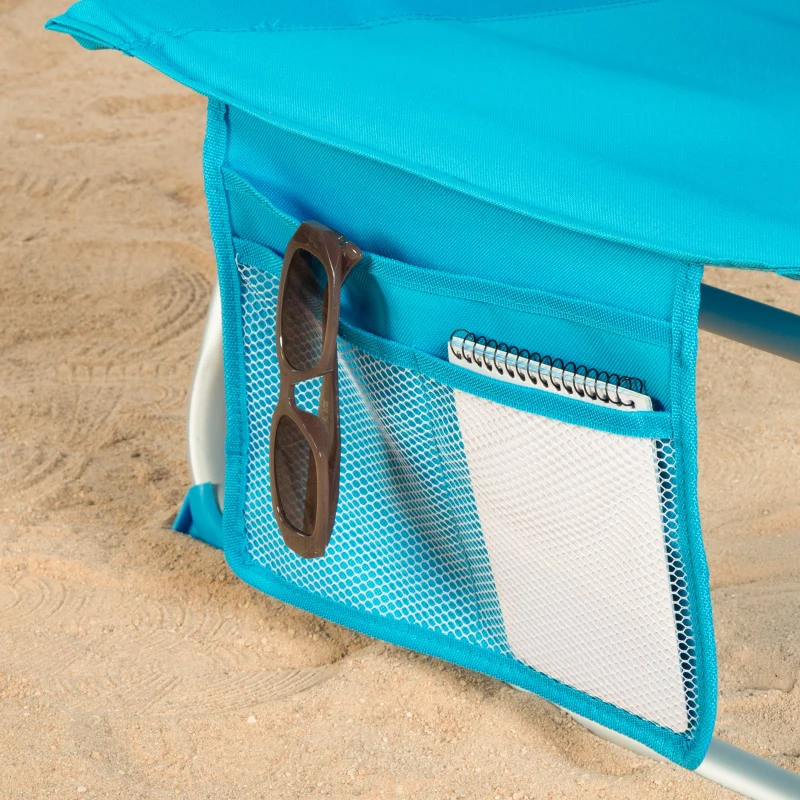 Silla Playa Baja Plegable Multiposición Aktive, 49x58x80 Cm, Azul