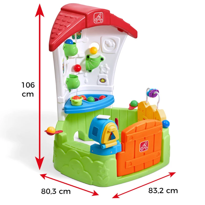 Casita Infantil Corner Interactiva con Cocina y Pelotas, 83,2x80,3x106 Cm, Multicolor