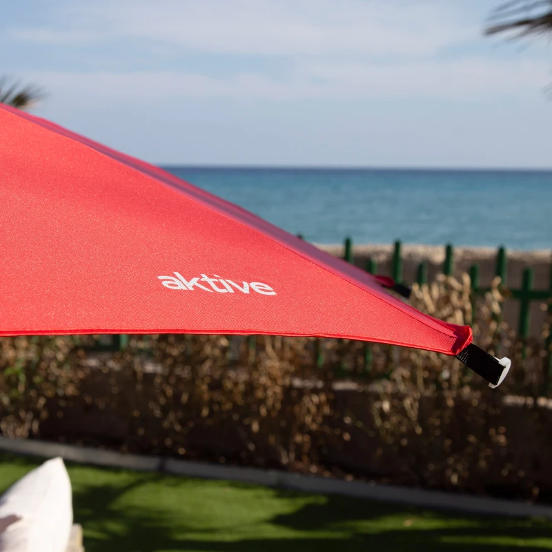 Sombrilla de Playa Antiviento 8 Varillas, 280x280x160 Cm, Rojo
