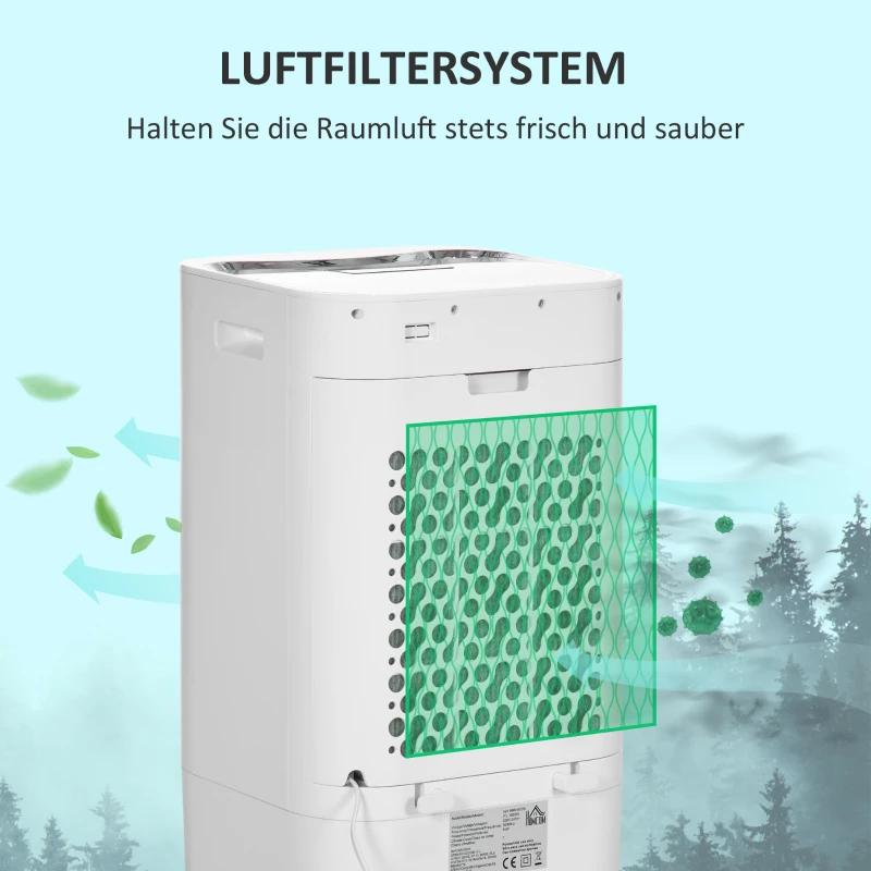 HOMCOM Luftkühler, 3 Modi, Timer-Funktion, rollbar, Kunststoff, Weiß