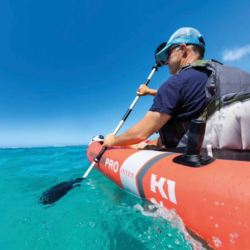 Kayak Hinchable INTEX K2 Excursion Pro, 2 Plazas Vinilo 3 Capas 0,75 Mm, 384x94x46 Cm, Naranja