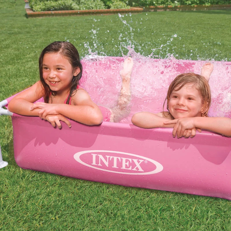 Piscina Desmontable Cuadrada Mini Frame 122x122x30 Cm, Rosa