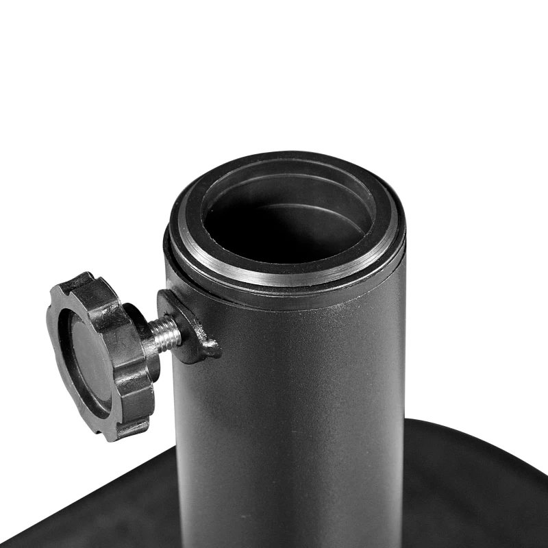 Base Cuadrada para Sombrilla Ajustable Ø38/48 Mm con Asas, 48x48x34 Cm, Negro