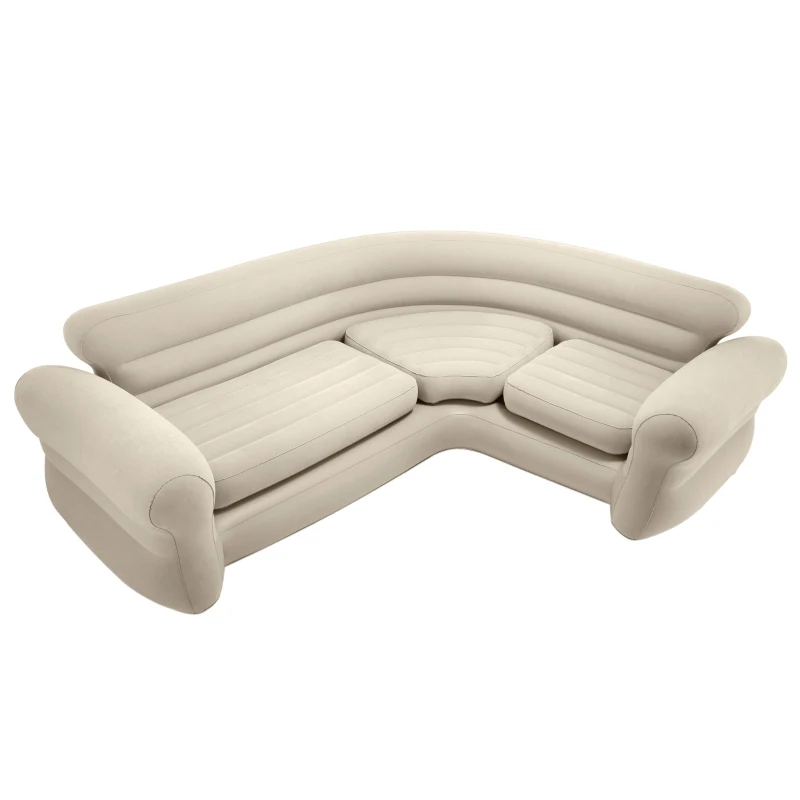 Sofá Rinconera Hinchable Capacidad 4 Personas, 257x203x76 Cm, Crema