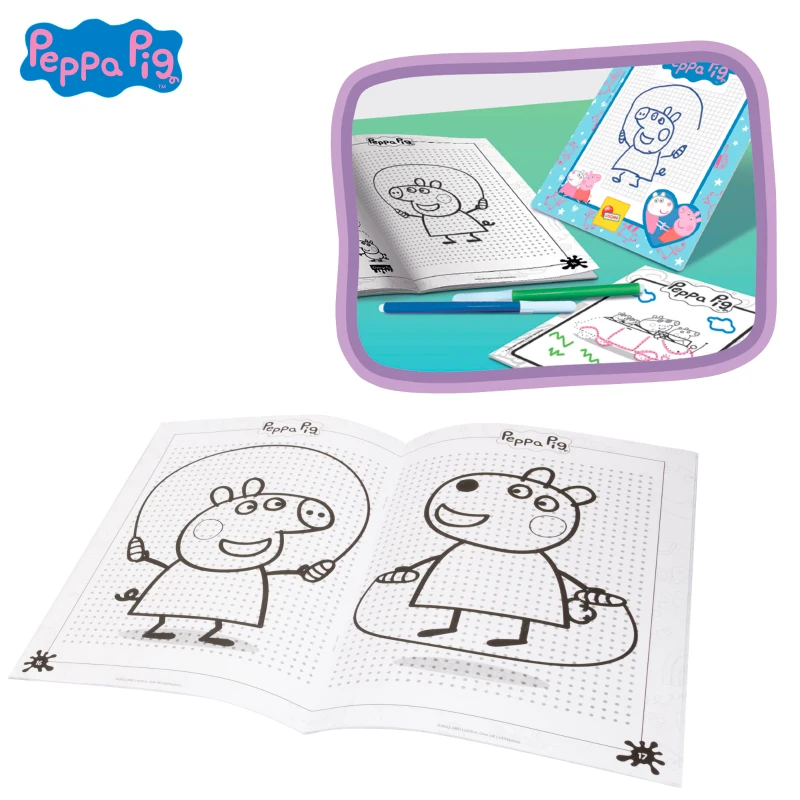 Mochila Infantil Peppa Pig Set Creativo con Pizarras y Figuras, 25x11x31 Cm, Azul