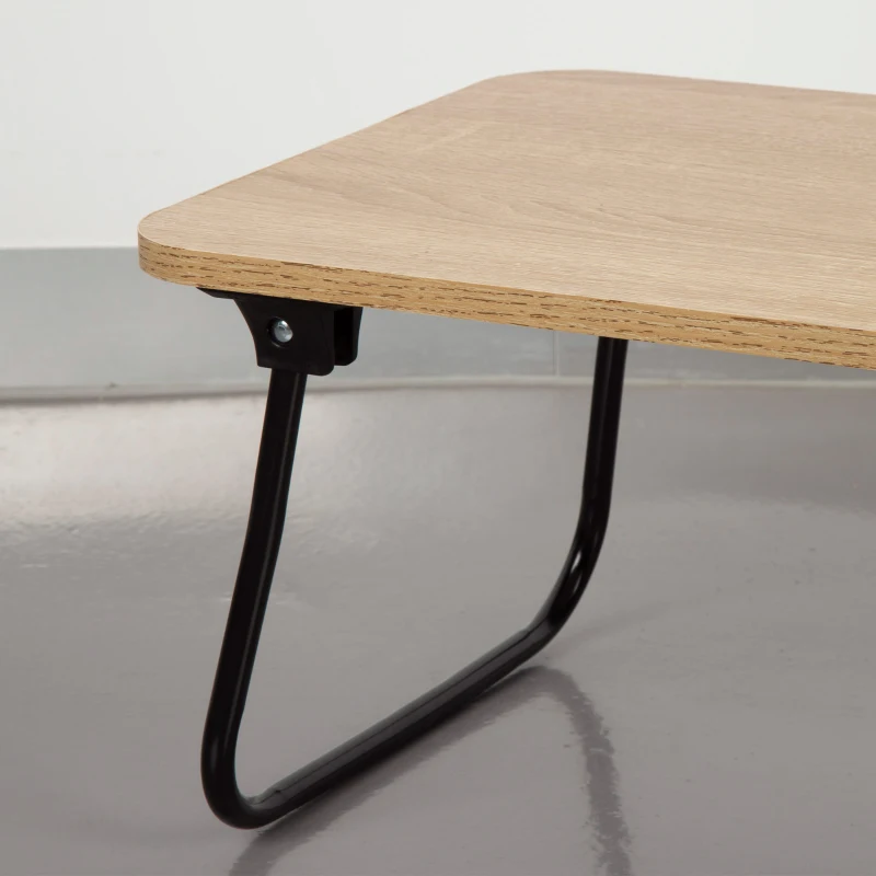 Mesa Plegable Multiusos Madera y Acero, 53x30x22 Cm, Negro
