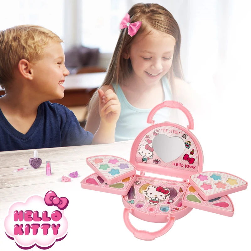 Maletín de Maquillaje Hello Kitty Infantil con 5 Compartimentos, 29,5x30,5x4 Cm, Rosa