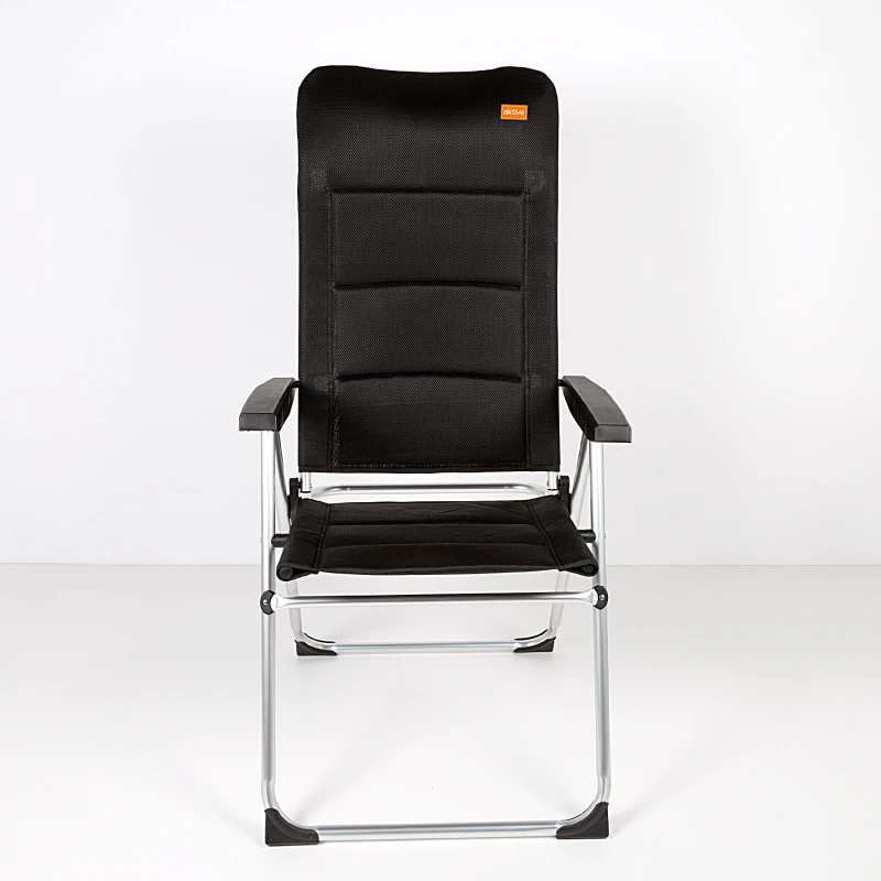 Silla Plegable Acolchada Respaldo Alto Multiposición Aktive, 49x67x123 Cm, Negro