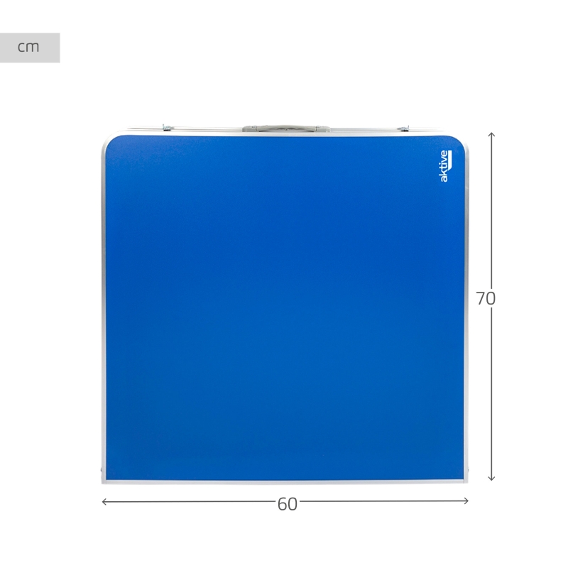Mesa Ping Pong Plegable de Camping, Aluminio 25 Mm y Tablero MDF Antideslizante, 160x80x70 Cm, Azul