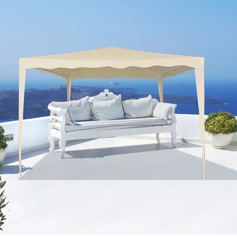 Cenador Desmontable Aktive Estructura Acero Lona 160 Gr/m2, 300x300x250 Cm, Crema