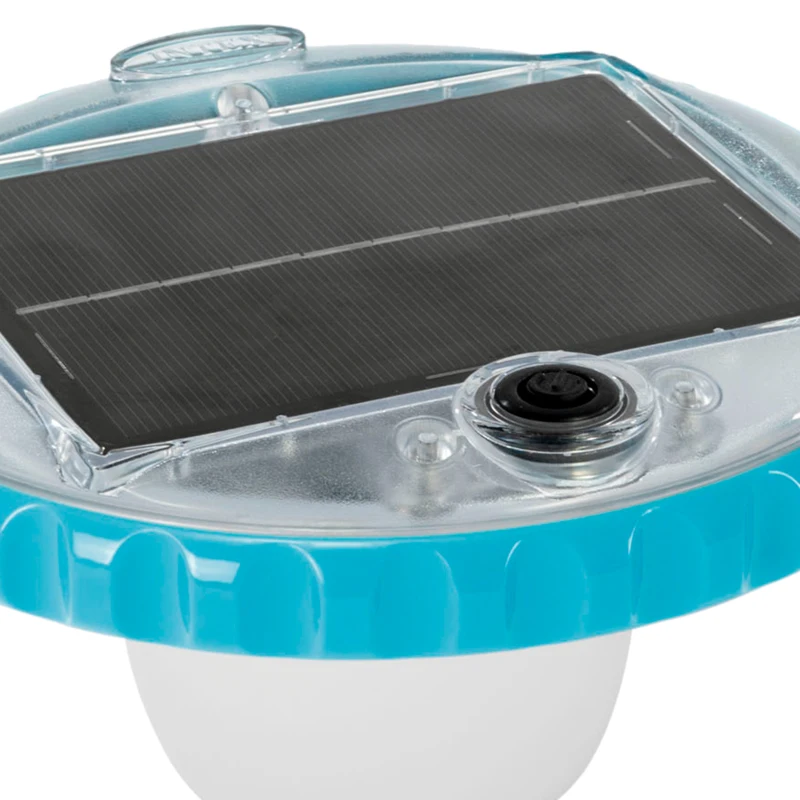 Luz LED Flotante de Carga Solar para Piscinas INTEX, 16,8x16,8x10,8 Cm, Azul Claro