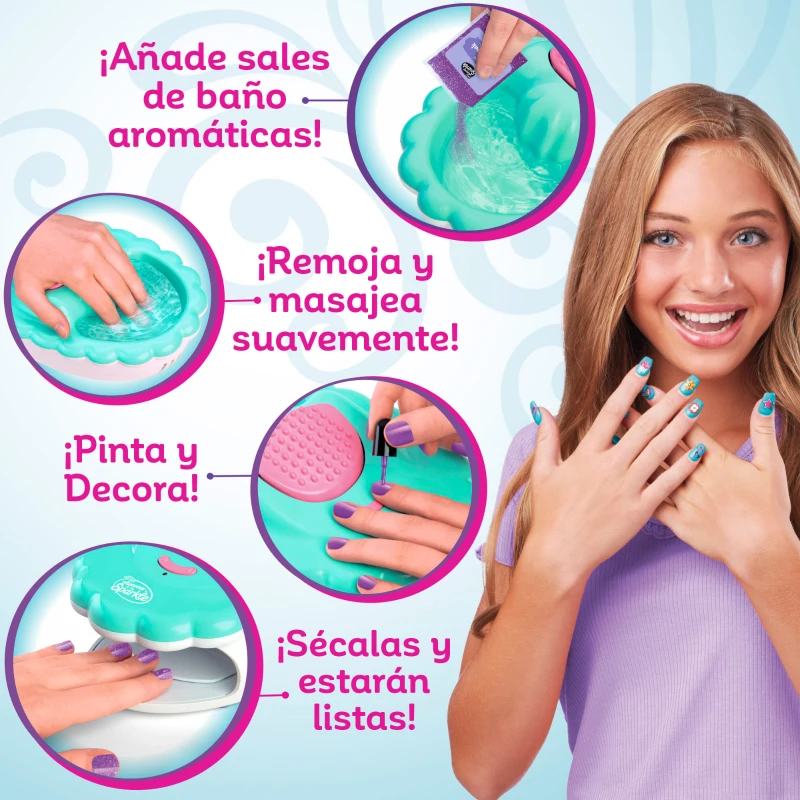 Spa de Uñas 5 en 1 Shimmer 'N Sparkle, 35,5x12,5x30 Cm, Multicolor