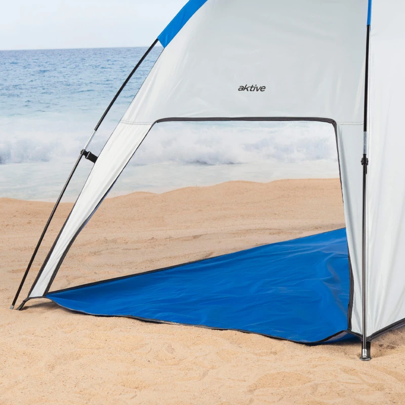 Carpa Paravientos Playa UV50 para 2 Personas, 12x10x60 Cm, Azul