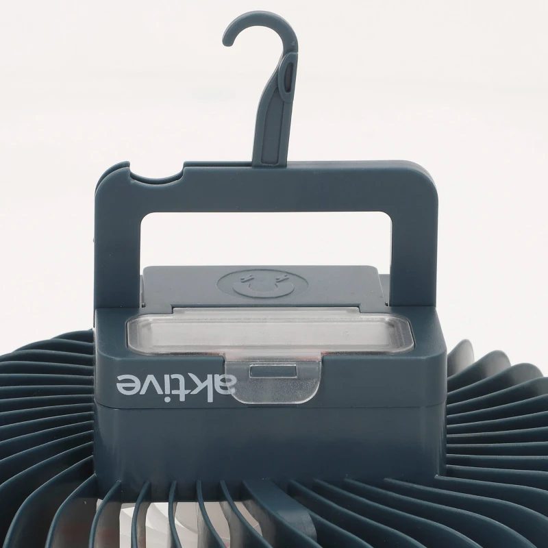Lámpara LED Portátil 3 en 1 Recargable con Ventilador y Batería Externa, 17x6x17 Cm, Blanco