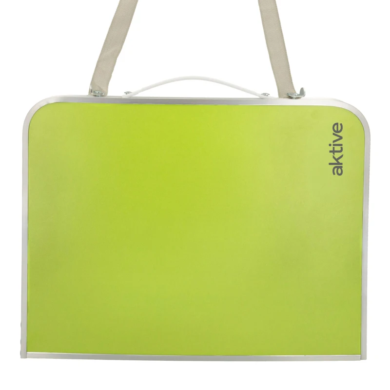 Mesa Plegable Aktive Aluminio y Tablero MDF, 60x40x25 Cm, Verde