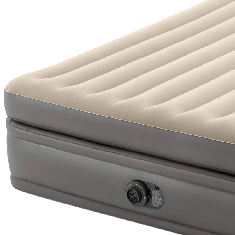 Colchón Hinchable Doble Prime Comfort Elevated con Hinchador Eléctrico, 152x203x51 Cm, Gris