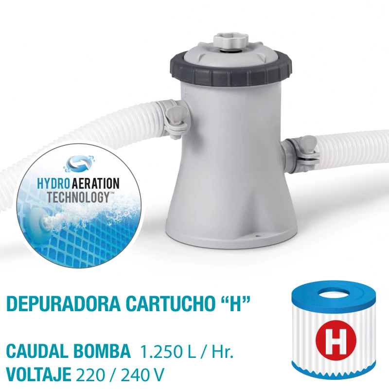 Piscina Hinchable Intex Easy Set con Depuradora, 305x305x76 Cm, Azul