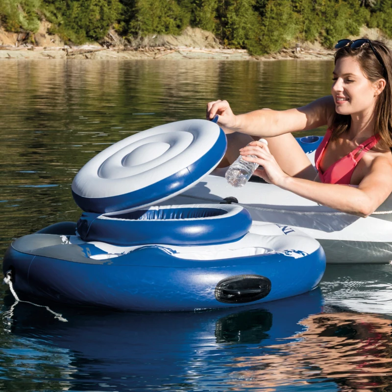 Nevera Flotante Hinchable Mega Chill Intex, Diámetro 89 Cm, Azul