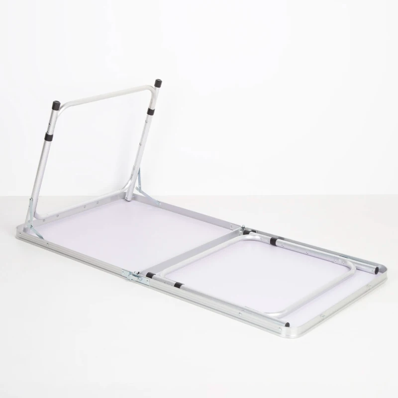 Mesa Plegable Camping Aktive, Ajustable 60-70 Cm, 62x8x63 Cm, Plateado