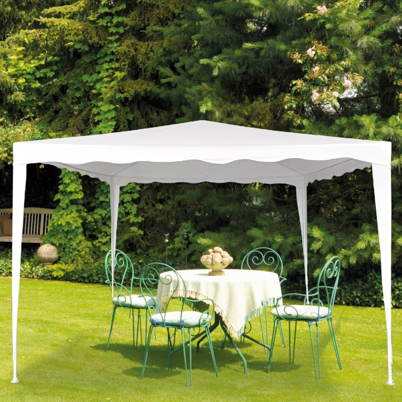 Cenador Desmontable Estructura Acero Lona 160 Gr/m2, 300x300x250 Cm, Blanco