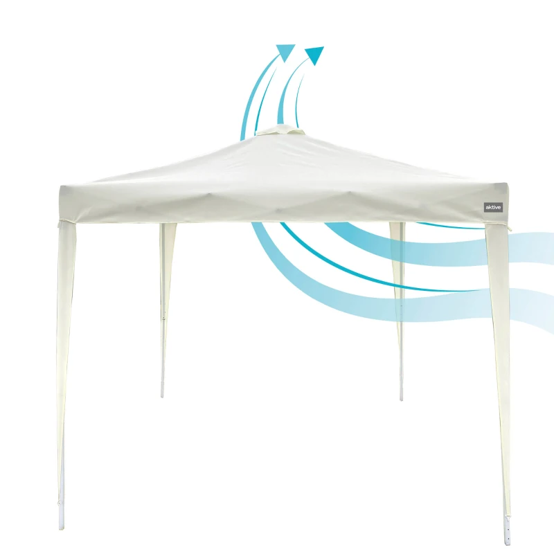 Cenador Plegable con Altura Ajustable, 300x300x240-250 Cm, Blanco