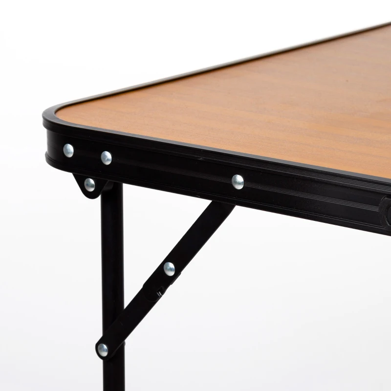 Mesa Plegable Camping Aktive con Asa de Transporte, 80x60x67 Cm, Madera Efecto Bambú