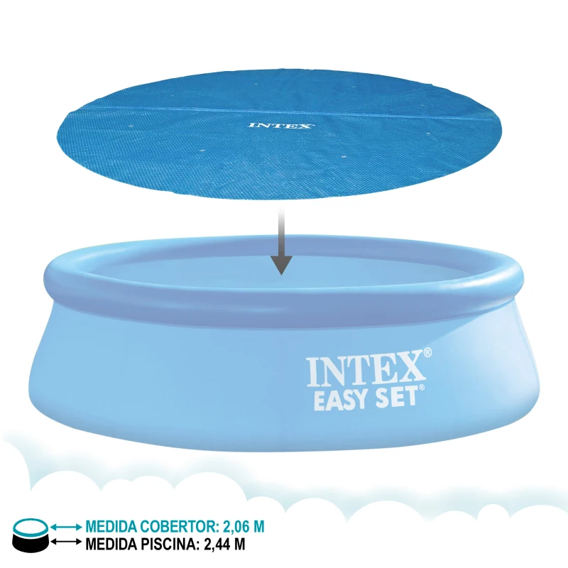 Cobertor Solar 206 Cm para Piscinas 244 Cm, Azul