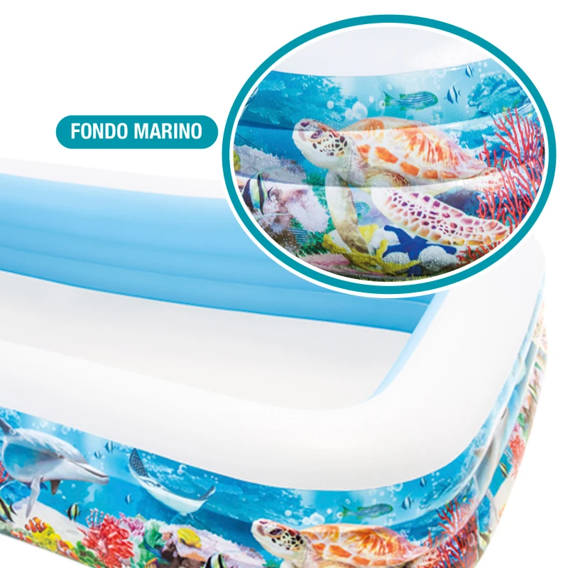 Piscina Hinchable Rectangular Intex Tropical, 305x183x56 Cm, Azul