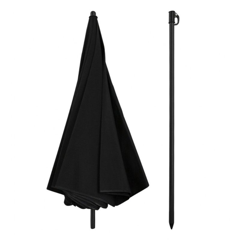 Conjunto de Jardín Aktive Garden Mesa 80x70,5 Cm 4 Sillas Plegables Sombrilla 170 Cm, Negro