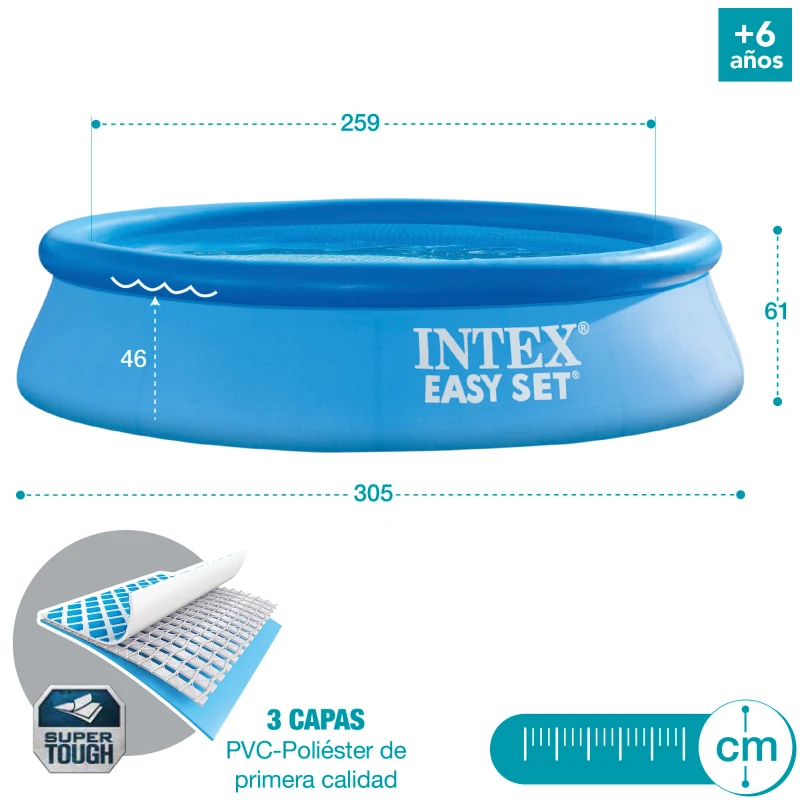 Piscina Hinchable Intex Easy Set con Depuradora, 305x61 Cm, Azul
