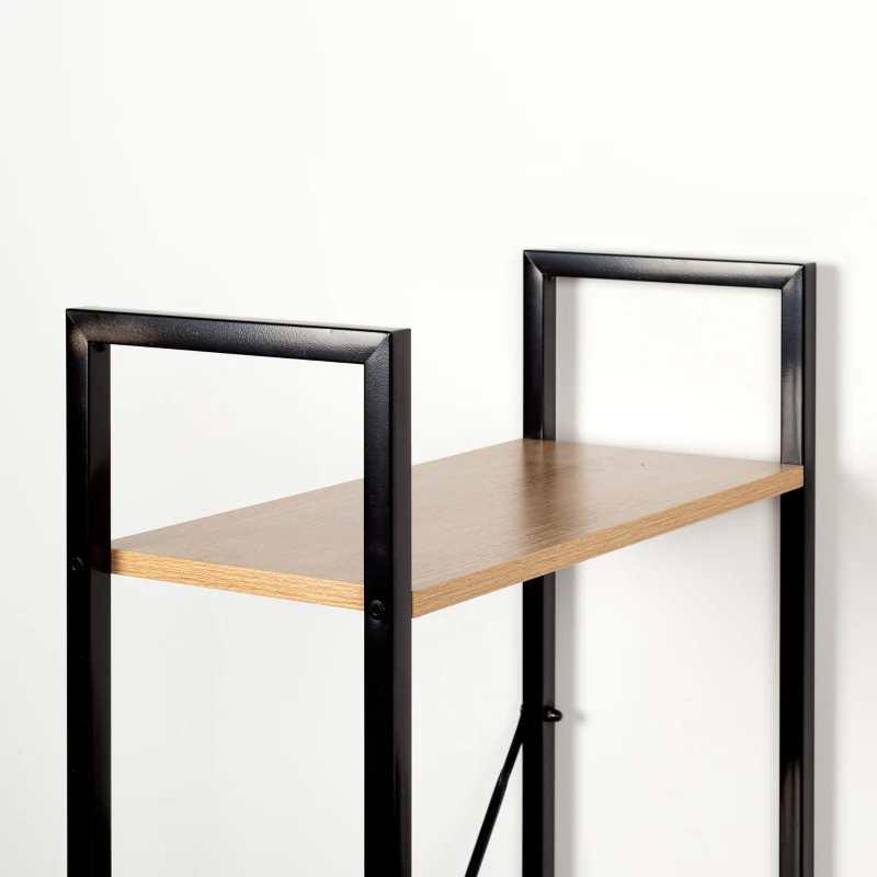 Escritorio 2 en 1 con Estantería Integrada, 120x64x120 Cm, Negro