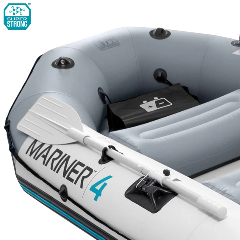 Barca Hinchable Mariner 4 con Suelo Rígido y 3 Asientos, 328x145x48 Cm, Gris
