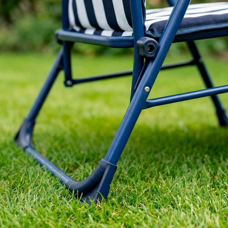 Silla Tumbona Plegable Aktive Garden Multiposición, 147x48x70 Cm, Azul y Blanco