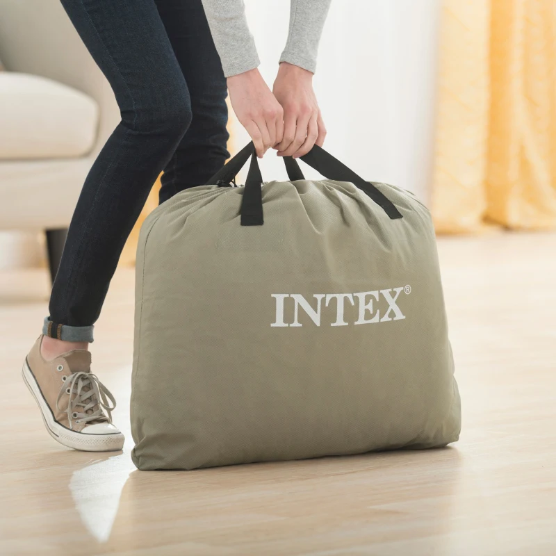 Colchón Hinchable Individual INTEX Fiber-Tech Dura-Beam Plus, 99x191x42 Cm, Azul Marino