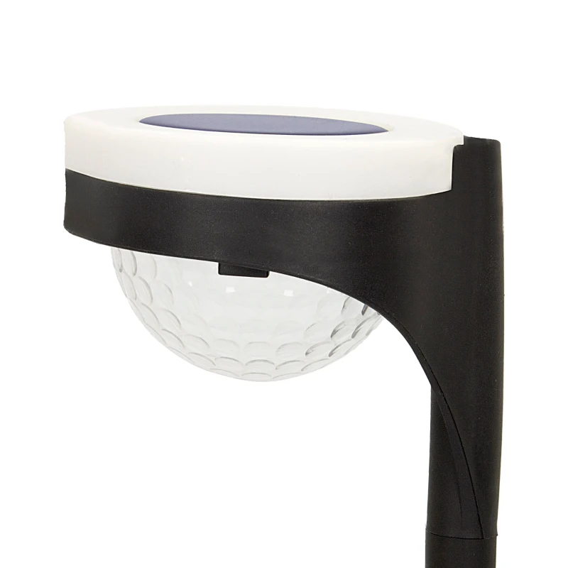 Pack 2 Focos Solares LED Doble Luz Cálida, Ø12x49 Cm, Negro y Blanco