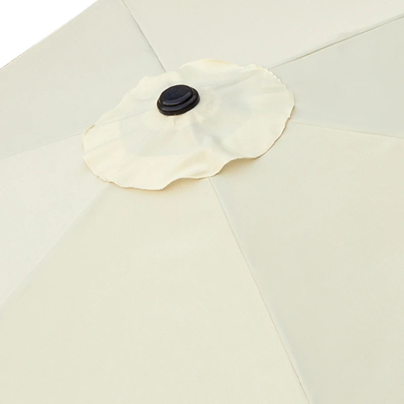 Sombrilla Terraza Hexagonal UV50 Mástil Inclinable con Manivela Ø270 Cm, Crema