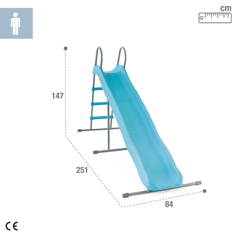 Tobogán Infantil Intex con Estructura de Acero Galvanizado, 84x251x147 Cm, Azul