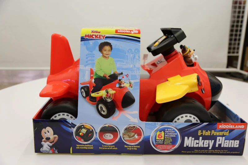 Correpasillos Avión Interactivo Mickey Batería 6V 68,5x44x41 Cm, Multicolor