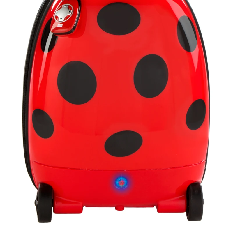 Maleta Trolley Infantil Teledirigida 31x25x42 Cm, Rojo con Lunares Negros