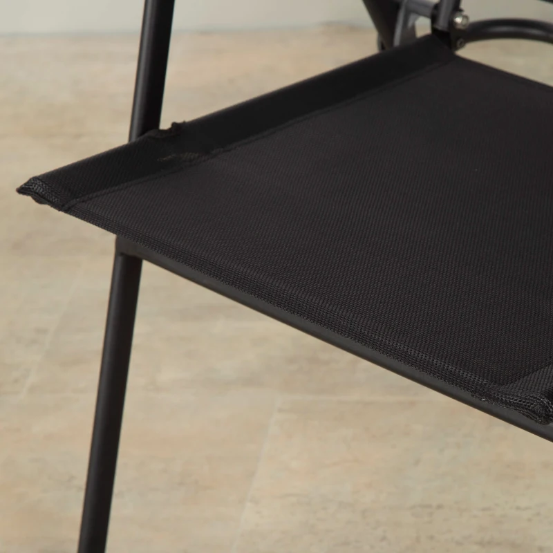 Pack 2 Sillas Plegables Estrechas con Reposabrazos, 47x64x95 Cm, Negro