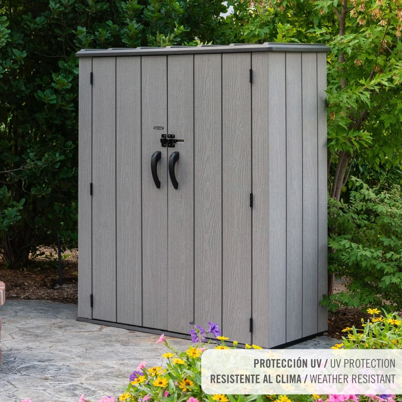 Armario Exterior Vertical Rough Cut™ de 1445 Litros, 143x74x174 Cm, Marrón
