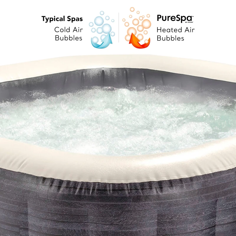 Spa Hinchable para 4 Personas Greystone Deluxe 175x175x71 Cm, Gris