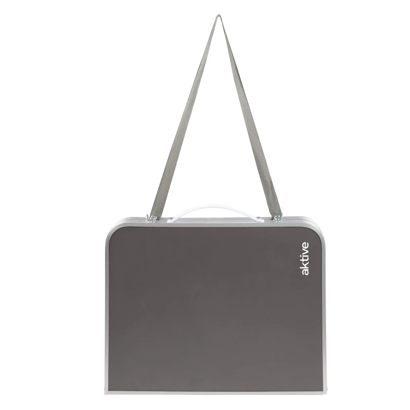Mesa Plegable Camping Portátil, 60x40x25 Cm, Antracita