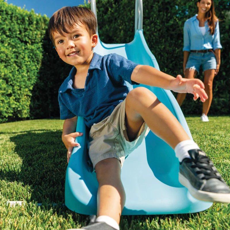 Tobogán Infantil 2 Escalones, 84x196x119 Cm, Azul Cielo